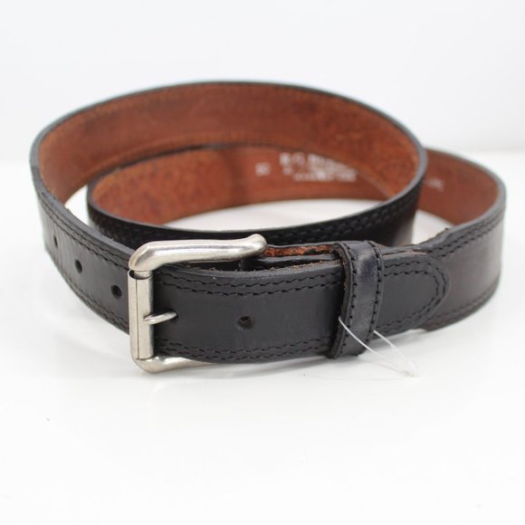 R.G. BULLCO U.S.A. Leather Belt Black Removable Brass Buckle Men's Unisex Sz 50 - Picture 4 of 12